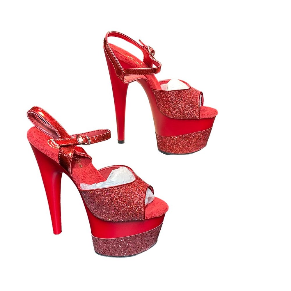 Pleaser Red Platform Heel Adore-709-2G - Size 5